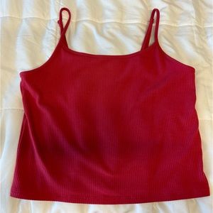 Medium Pink American Eagle Cropped Tank Top
